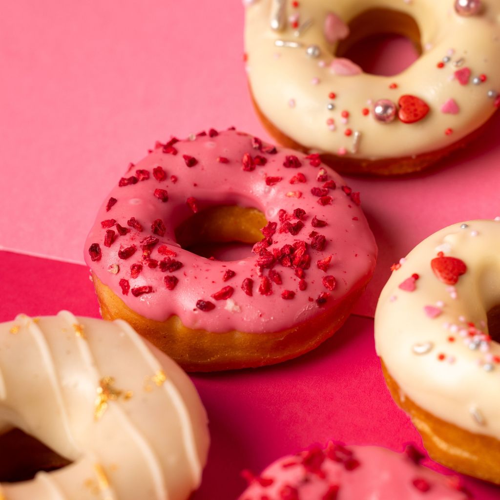 Caja de regalo de mini-donut "Pink Party" (vegano)