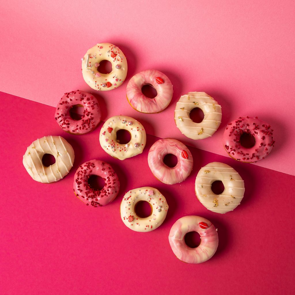 Caja de regalo de mini-donut "Pink Party" (vegano)