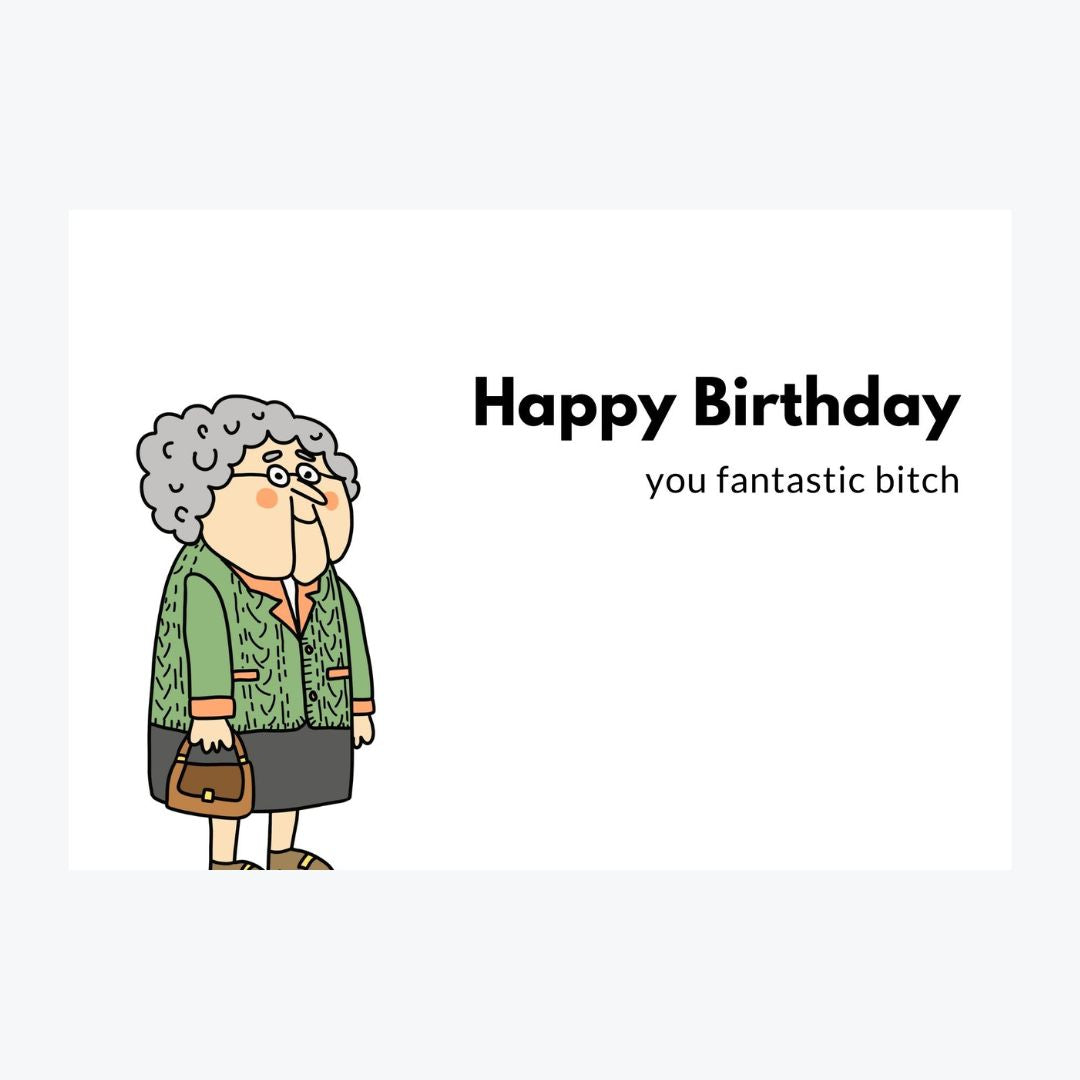 Biglietto "Buon compleanno fantastica stronza