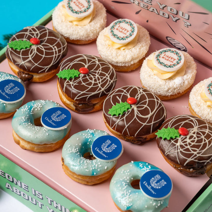 Christmas Officebox XL - 60 mini doughnuts with logo