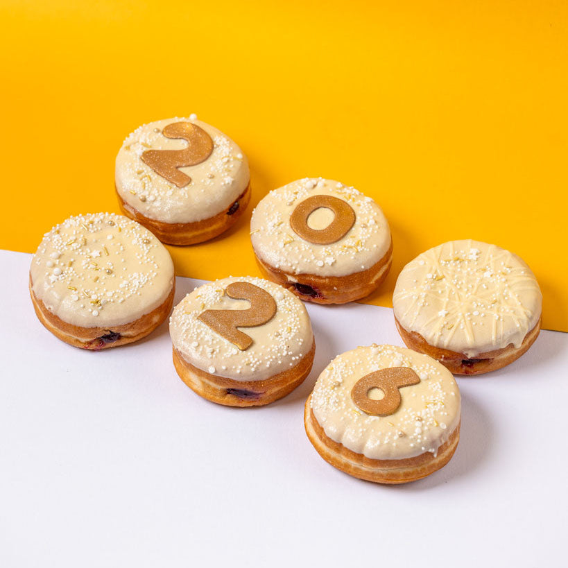 Boîte cadeau de donuts du Nouvel An (végane)