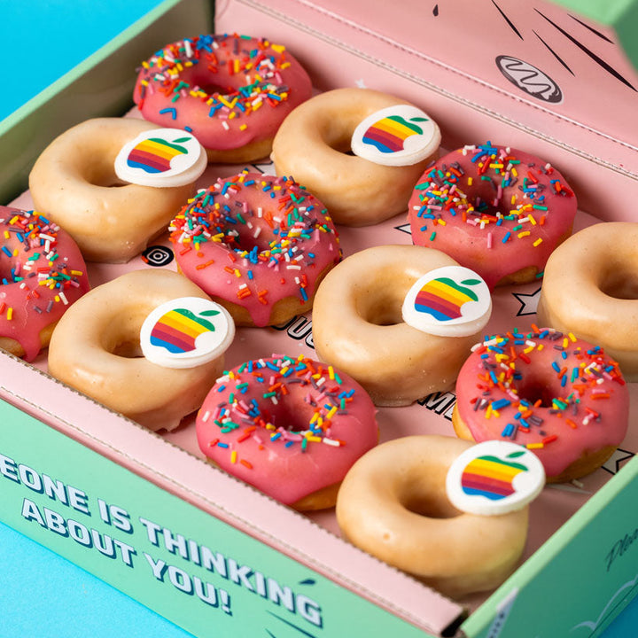 Custom Brandbox XL - 60 mini donuts with logo and company colors