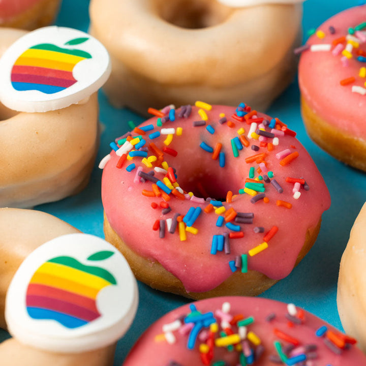 Custom Brandbox XL - 60 mini donuts with logo and company colors