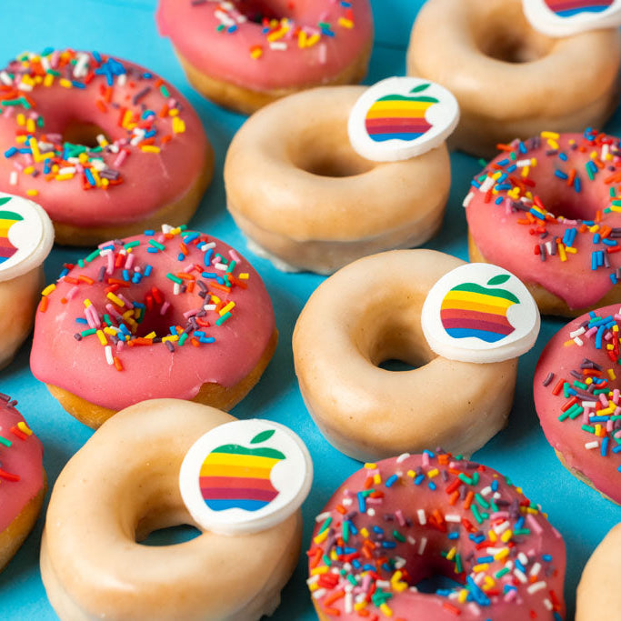 Custom Brandbox XL - 60 mini donuts with logo and company colors