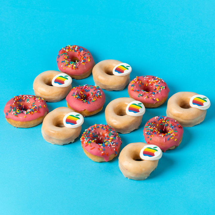 Custom Brandbox XL - 60 mini donuts with logo and company colors