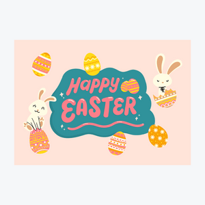 Card "Happy Easter" (yellow)
