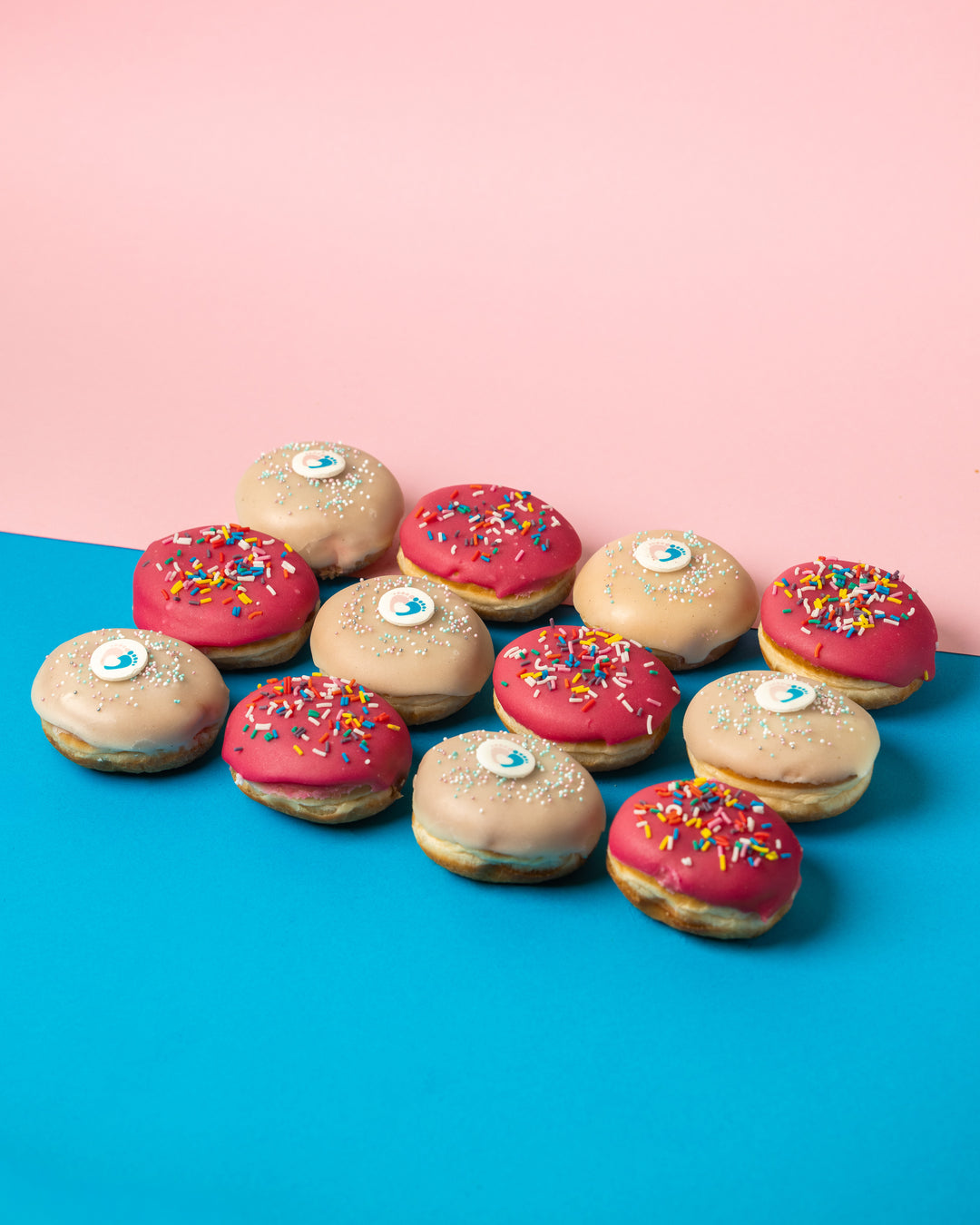 Gender Reveal Mini-Donut Geschenkbox (vegan)