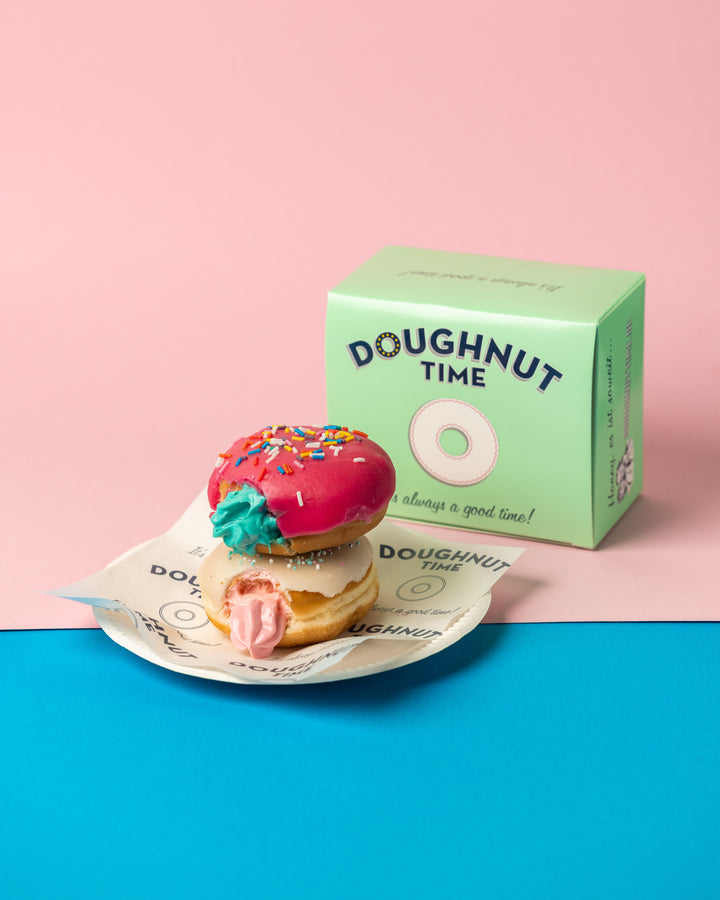Gender Reveal Mini-Donut Geschenkbox (vegan)