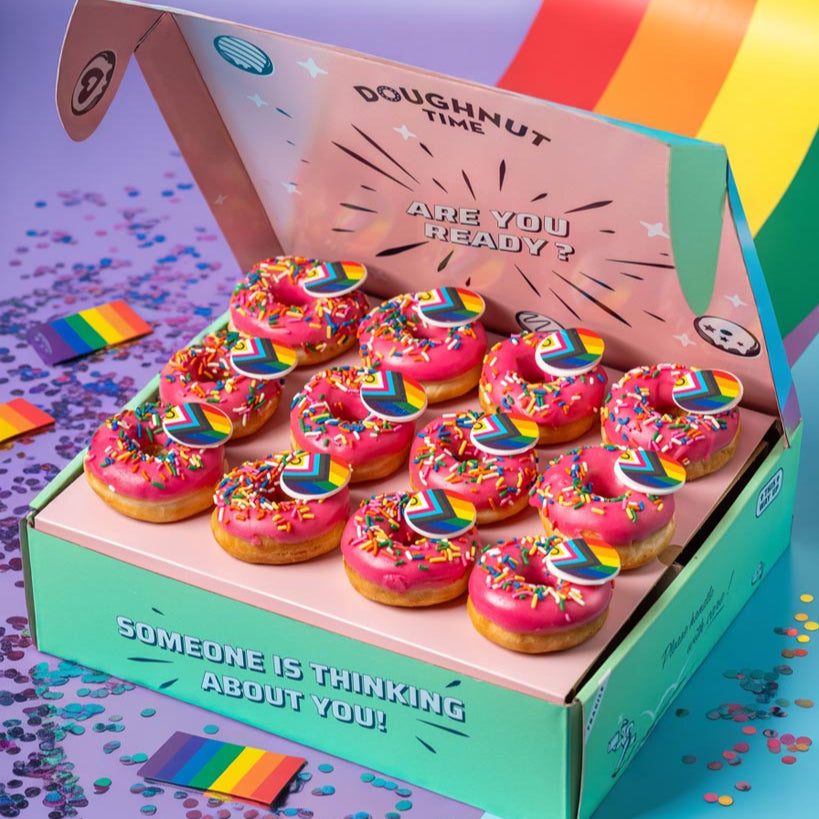 Caja de regalo mini donuts "Especial Mes del Orgullo" (VG)