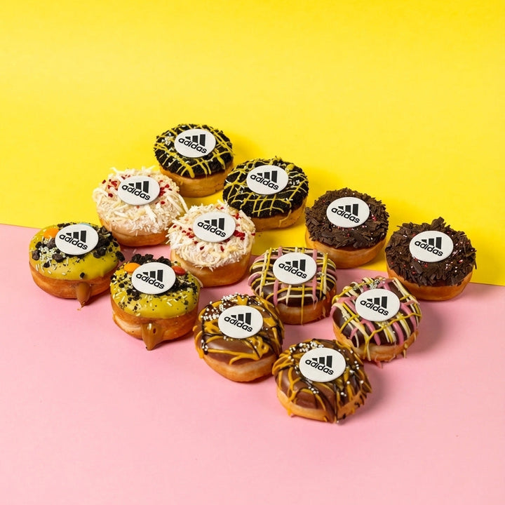 "Speciale Pasqua" cofanetto regalo aziendale di mini donut con logo
