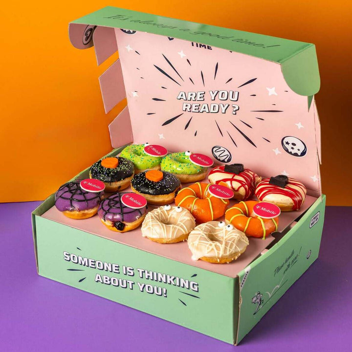 Halloween Office Box – 24 donuts with logo (vegan)