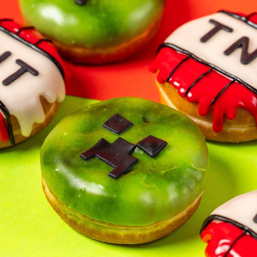 Caja regalo donut "Especial Minecraft" (vegano)