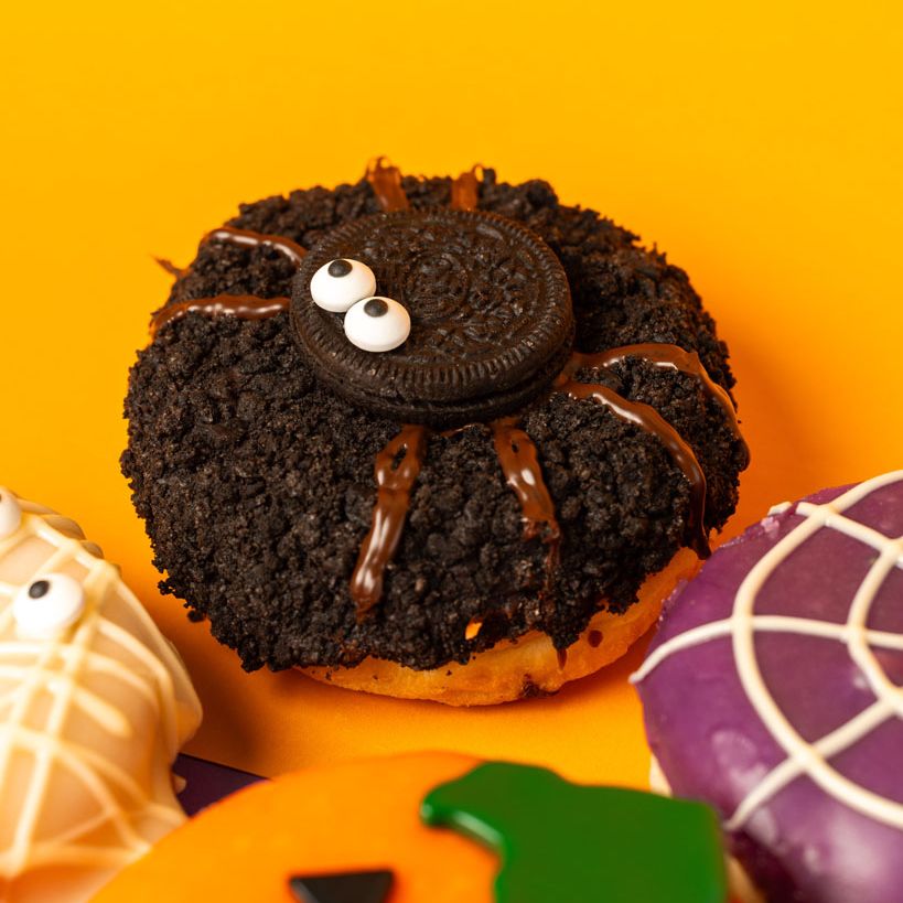 Caja de regalo para donuts "Halloween corporativo" con logotipo (VG)