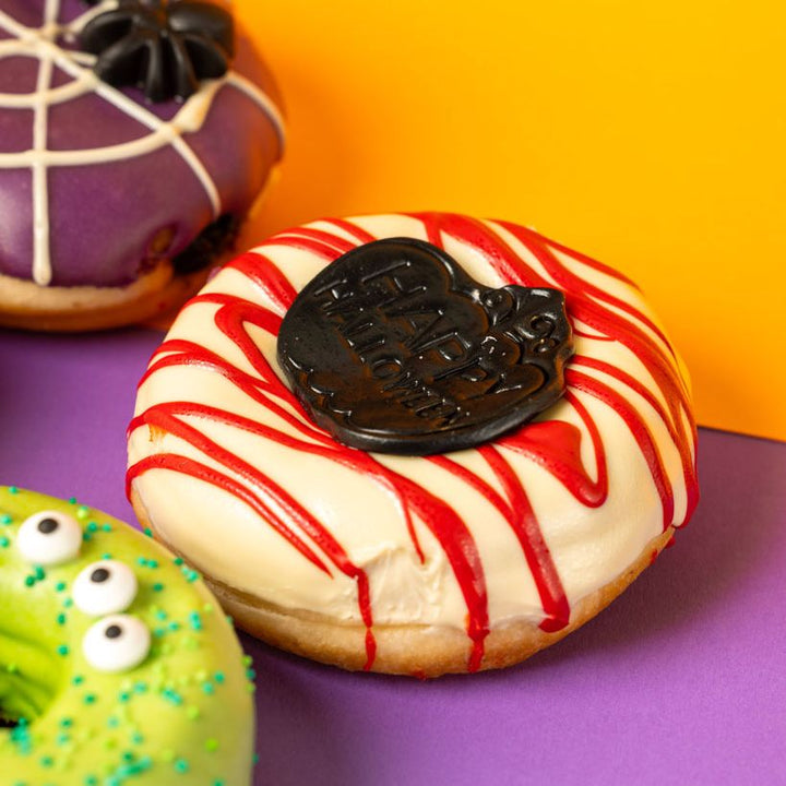 "Corporate Halloween" vegan doughnut gift box with logo