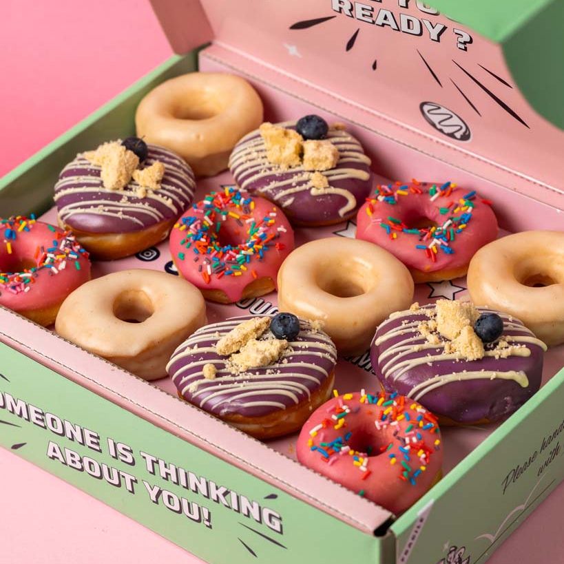 Confezione regalo di mini ciambelle "Pink Party" (vegan)
