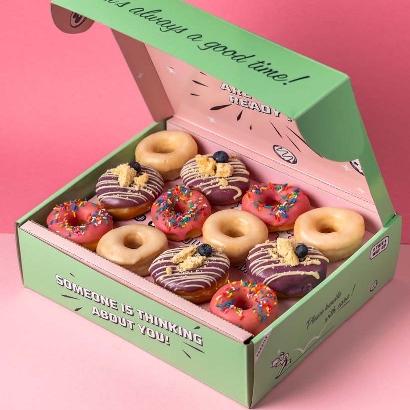 Confezione regalo di mini ciambelle "Pink Party" (vegan)